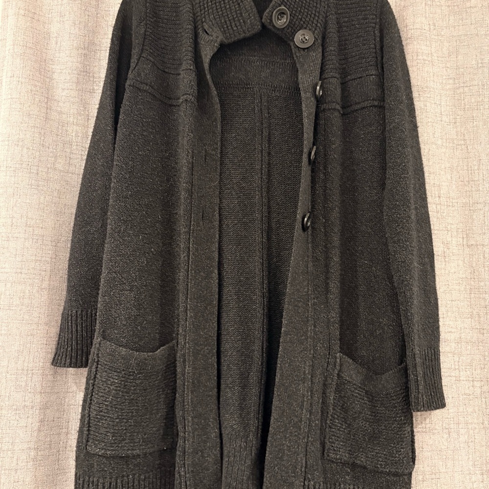 Women's Black Button-Up Sweater